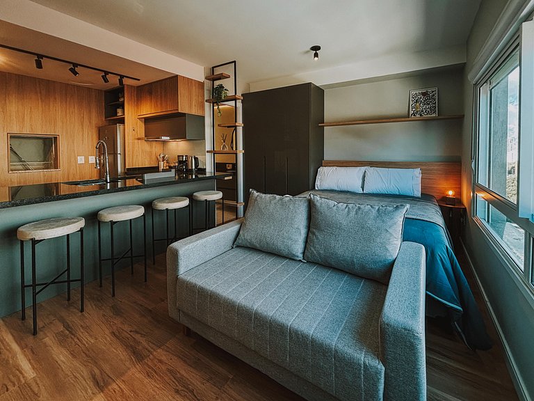 Studio: parking space + pool + gym - In Moinhos