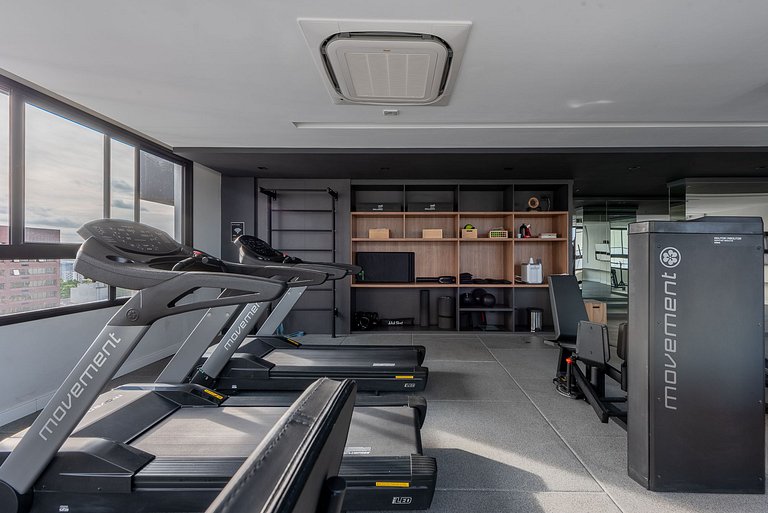 Apto com academia 24h e coliving - Av.Carlos Gomes