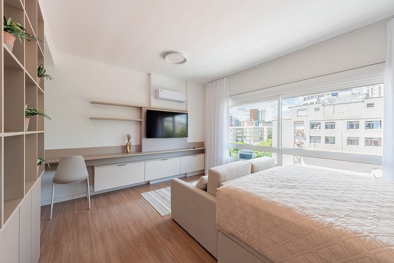 Studio con piscina+gym+estacionamiento en Moinhos