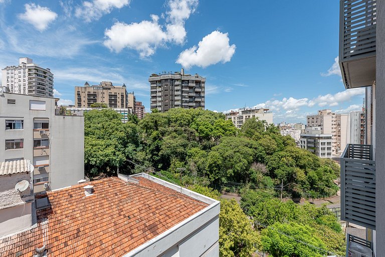 Studio com piscina e academia e vaga em Moinhos