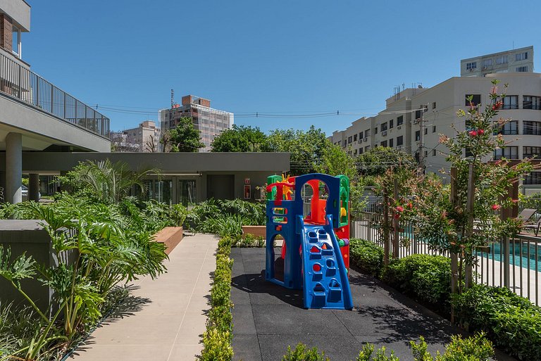 Studio com piscina e academia e vaga em Moinhos