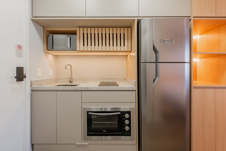 Studio Nude com área de lazer completa