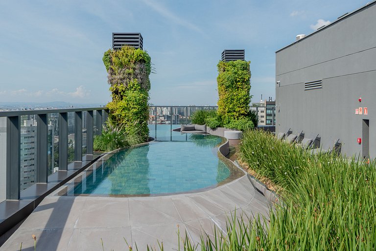 Studio with rooftop and pool on Av. Carlos Gomes