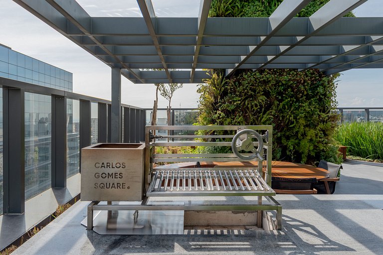Studio com rooftop, piscina na Av. Carlos Gomes