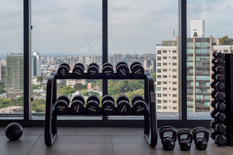 Studio com rooftop, piscina na Av. Carlos Gomes